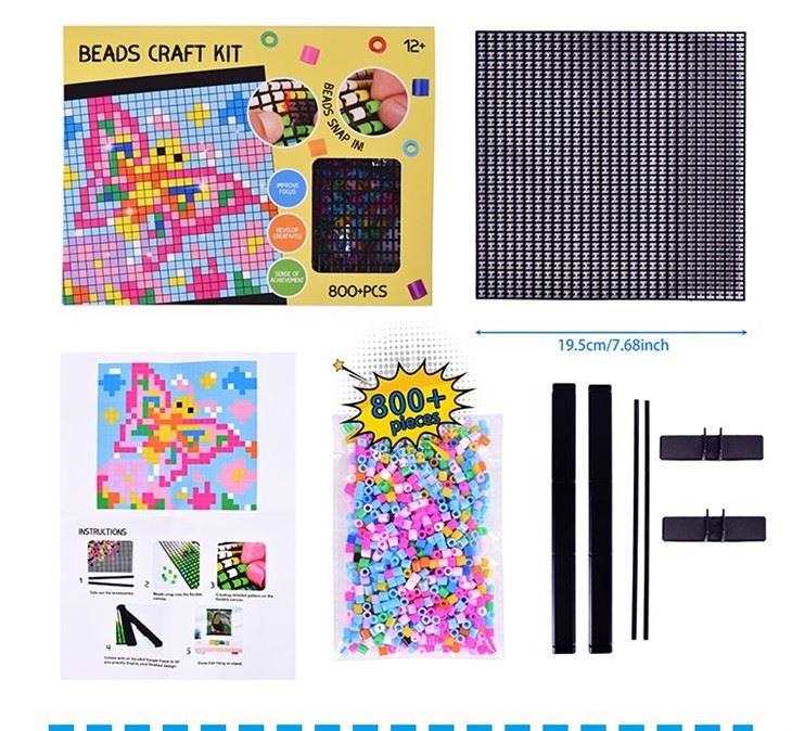 No-Iron Fuse Grid-Based Beads Set